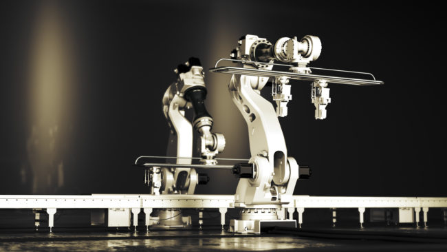 Two Interacting Industrial Robots